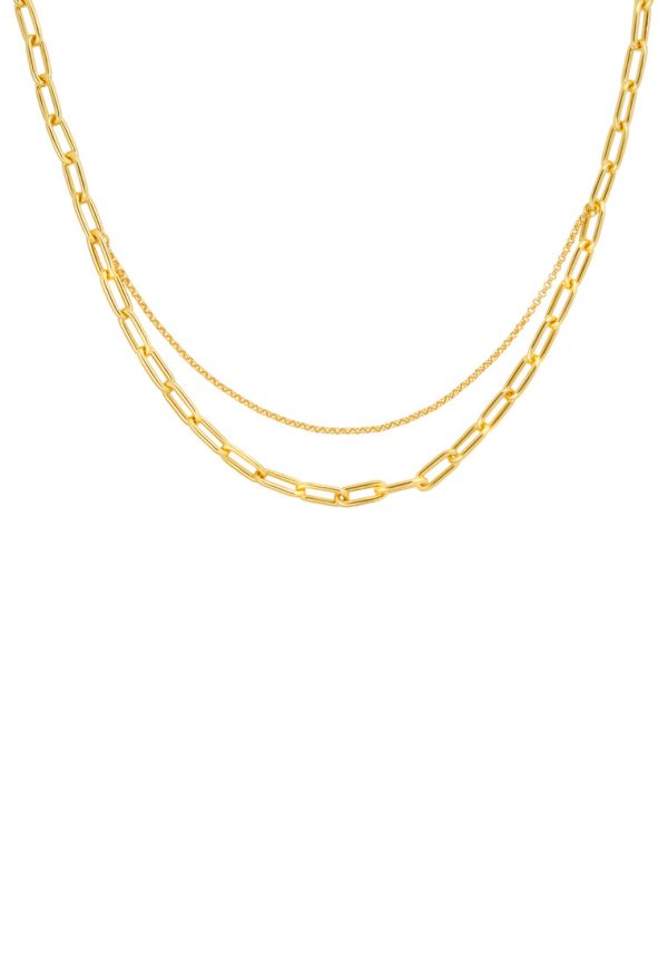 TOMEI Paperclip & Chain Necklace, Yellow Gold 999 (5D) Supply