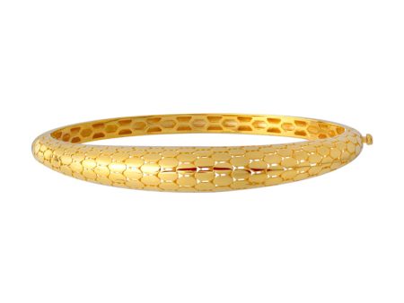 TOMEI Lusso Italia Hollow Honeycomb Bangle, Yellow Gold 916 Online now