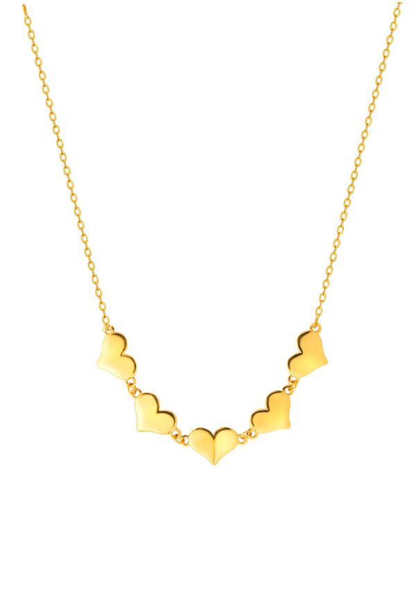 TOMEI Togetherness Heart Necklace, Yellow Gold 916 For Sale