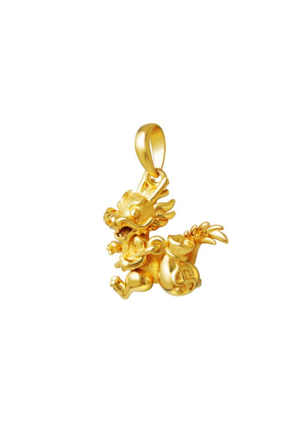 TOMEI Rich Dragon Pendant, Yellow Gold 916 Discount