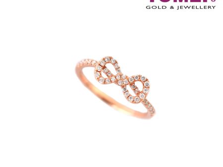 TOMEI Diamond Ribbon Ring, Rose Gold 750 on Sale