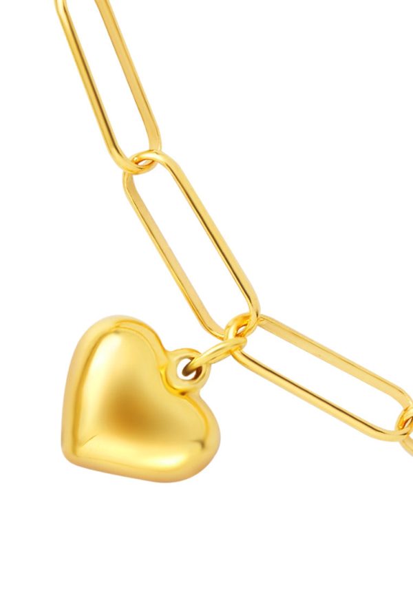 TOMEI Sinki Heart Bracelet, Yellow Gold 916 Online Hot Sale