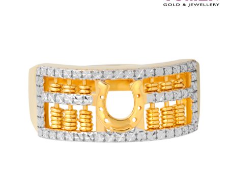 TOMEI Diamond Cut Collection Horseshoe Abacus Ring, Yellow Gold 916 Discount