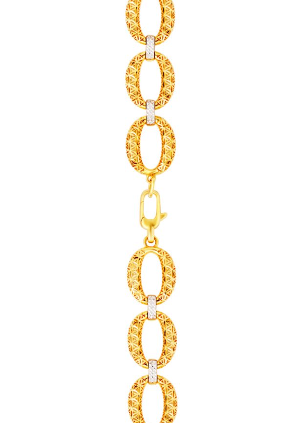 TOMEI Oval Flower Bracelet, Yellow Gold 916 on Sale