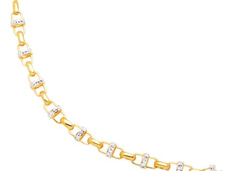 TOMEI Dual-Tone Interlocking Bracelet, Yellow Gold 916 For Discount