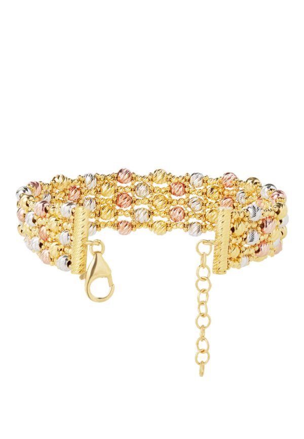 TOMEI Lusso Italia Tri-Tone Layered Bracelet, Yellow Gold 916 Online