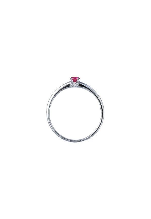 TOMEI Ruby Solitaire Ring, White Gold 750 Discount