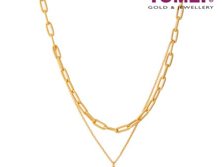 TOMEI Double-layered Necklace, Yellow Gold 999 (5D) on Sale