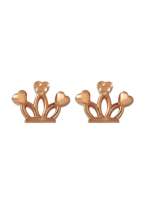 TOMEI Rouge Collection Crown Earrings, Rose Gold 750 Sale