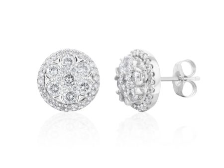 10ct White Gold 0.95 Carat Diamond Stud Earrings Cheap