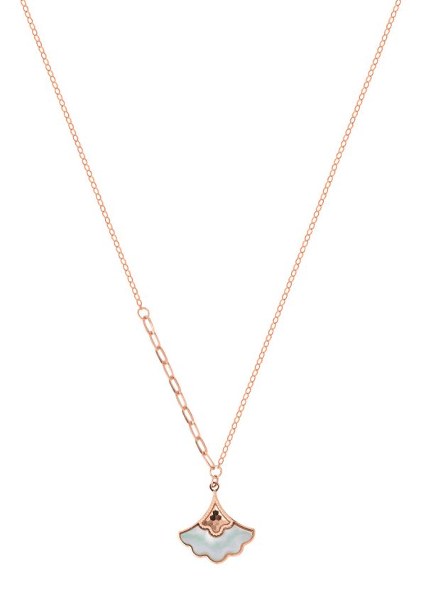 TOMEI Rouge Collection White Tail Necklace, Rose Gold 750 Hot on Sale