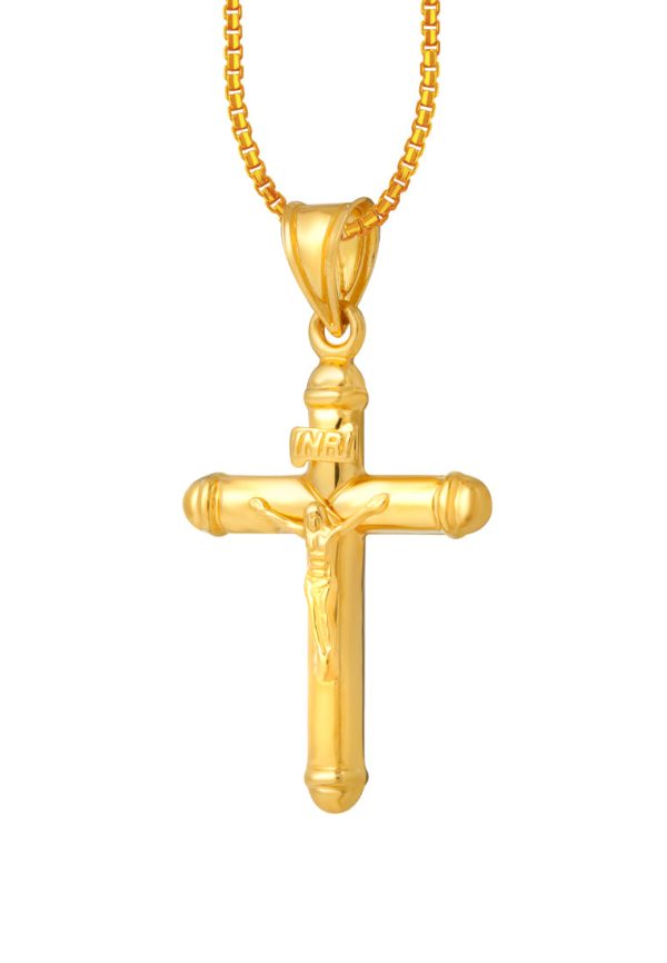 TOMEI Lusso Italia Cross Pendant, Yellow Gold 916 Online Hot Sale