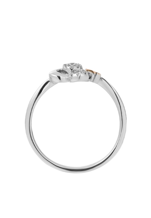 TOMEI Little Star Collection Diamond Ring, White+Rose Gold 375 Cheap