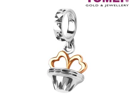 TOMEI Sprinkled with Loving Sparks Cupcake Charm, White Gold 585 (P5535) Discount