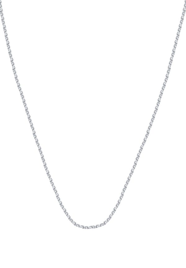 TOMEI Plain Gold Necklace, White Gold 375 Supply