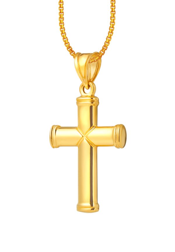 TOMEI Lusso Italia Cross Pendant, Yellow Gold 916 Discount