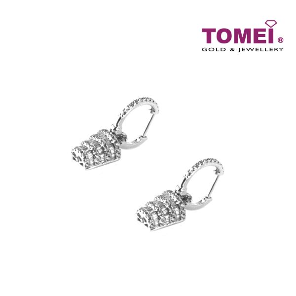 TOMEI Scuttle of Sensational Sparks Earrings, Diamond White Gold 750 (STE2671) Online