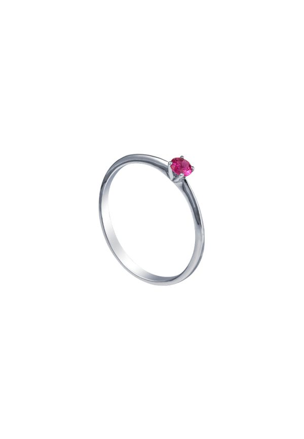 TOMEI Ruby Solitaire Ring, White Gold 750 Discount