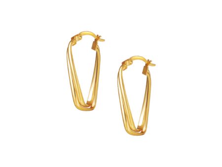 TOMEI Lusso Italia Entwined Rectangular Hoop Earrings, Yellow Gold 916 For Discount