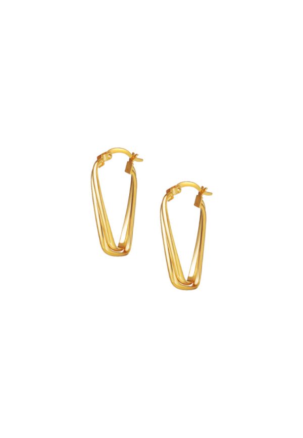 TOMEI Lusso Italia Entwined Rectangular Hoop Earrings, Yellow Gold 916 For Discount