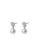 TOMEI Pearl With Diamond Earrings, White Gold 750 Cheap