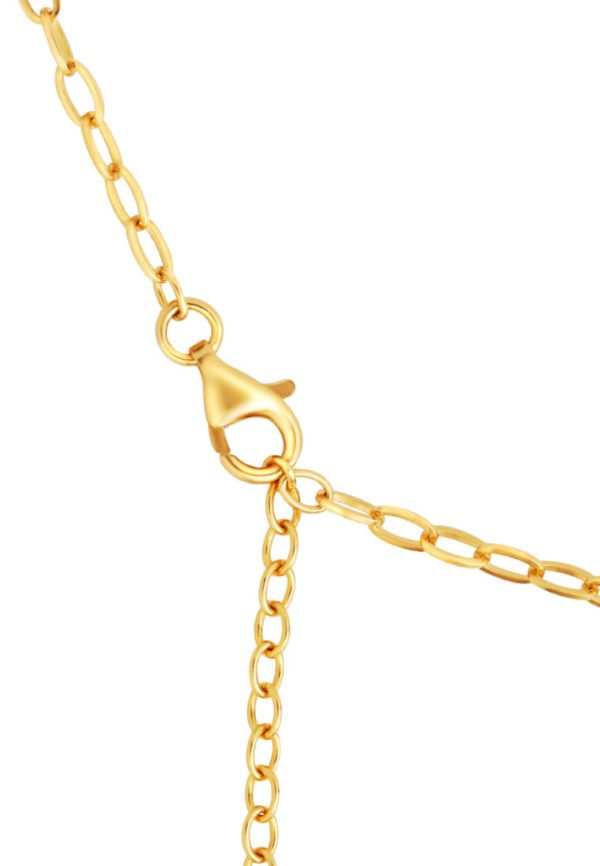 TOMEI Tritone Etched Quartet Chain Link Necklace, Yellow Gold 916 Online now