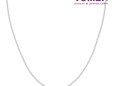 Tomei Sparkling with Laser Necklace, Unisex White Gold 585 Cheap