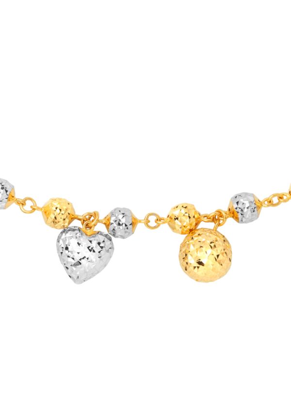 TOMEI Dual-Tone Lovely Beads Bracelet, Yellow Gold 916 Hot on Sale