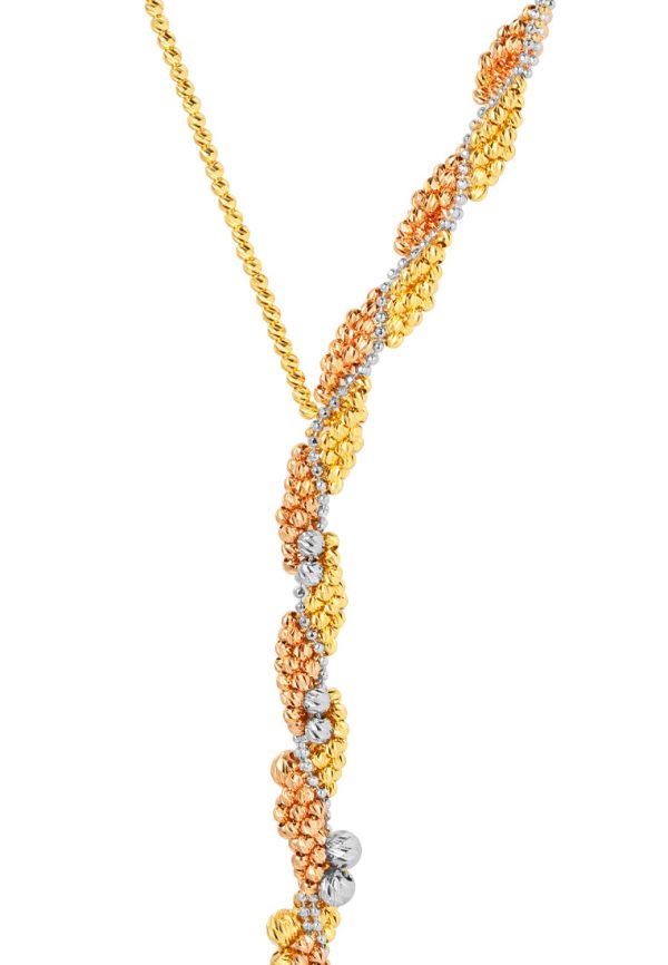 TOMEI Lusso Italia Bunches Of Bead Necklace, Yellow Gold 916 Supply