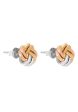 TOMEI Trio Tone Rounded Knot Earrings, Gold 585 Discount