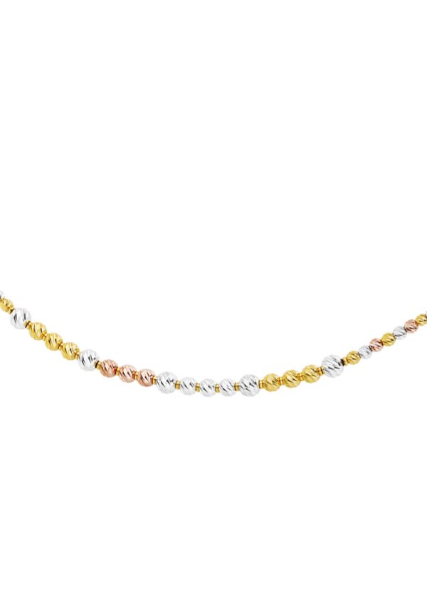 TOMEI Lusso Italia Tri-Tone Beads Bracelet, Yellow Gold 916 Online now