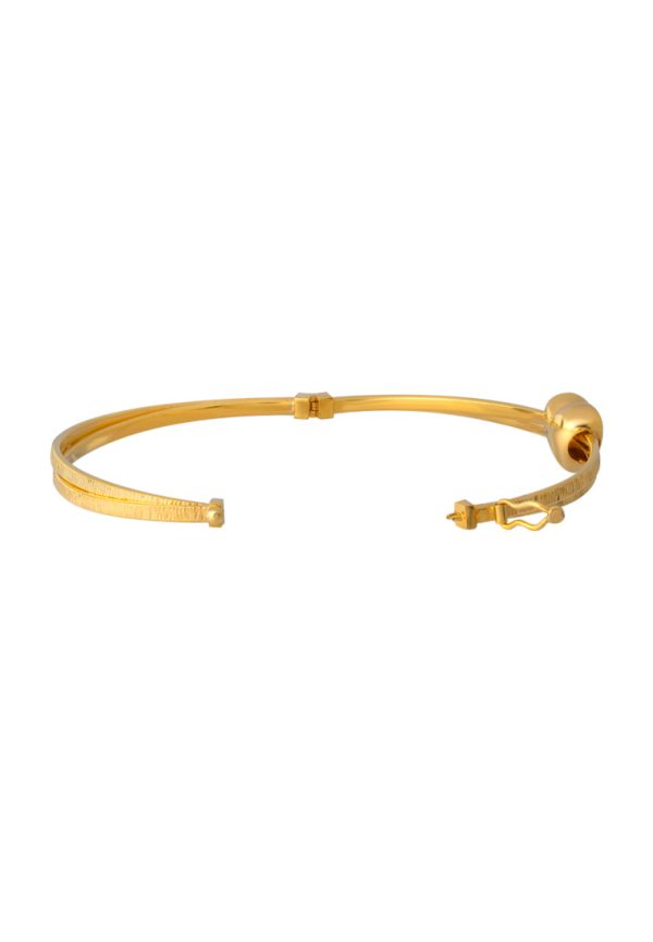 TOMEI Lusso Italia Ribbed Love Bangle, Yellow Gold 916 Online Hot Sale