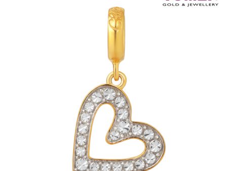 TOMEI Twinkling Heart Charm, Yellow Gold 916 on Sale