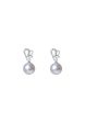 TOMEI Pearl With Diamond Earrings, White Gold 750 Cheap