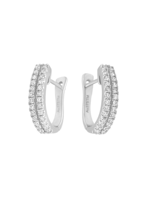 TOMEI Double-Rows Diamond Earrings I White Gold 585 (E839) Sale