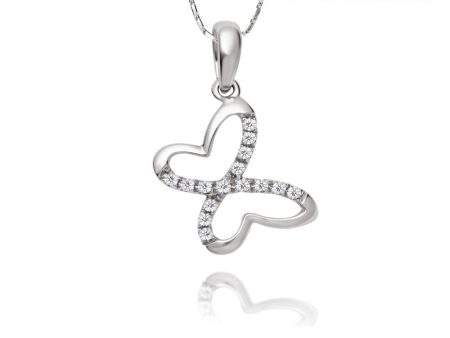 TOMEI The Butterfly Effect Diamond Pendant Set | White Gold 585 For Sale