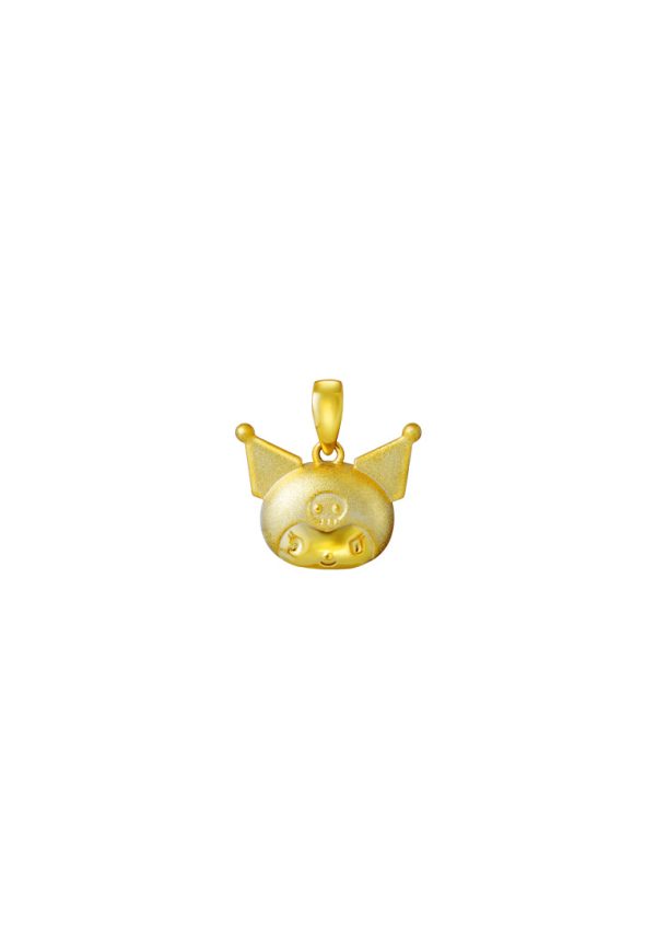 TOMEI X SANRIO Kuromi Head Pendant, Yellow Gold 916 For Discount