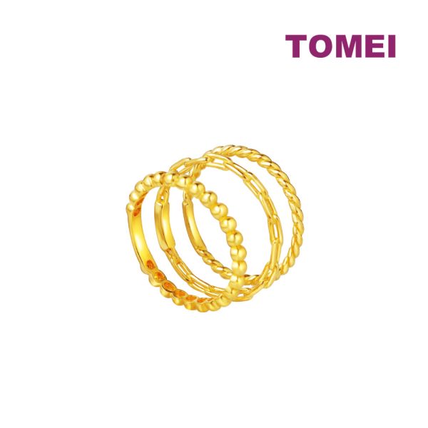 TOMEI Mix & Match Stackable Ring (3 Pcs), Yellow Gold 916 Sale