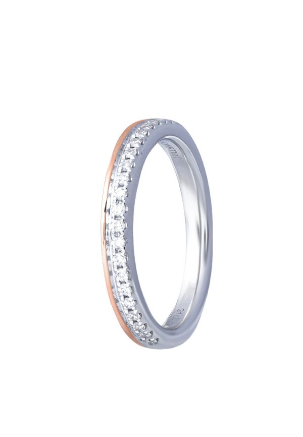 TOMEI【真爱多美。承诺】 Evermore Couple Ring, White+Rose Gold 750 Cheap