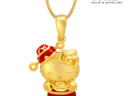 TOMEI X SANRIO Hello Kitty With Chinese Ingot Pendant, Yellow Gold 916 Hot on Sale