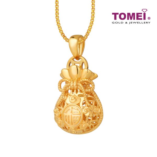 TOMEI Money Bag Pendant, Yellow Gold 916 For Discount