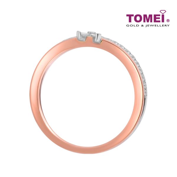 TOMEI Precious Trinity Collection Diamond Ring, White+Rose Gold 585 For Discount