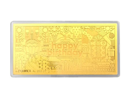 [TOMEI EXCLUSIVE] Happy Birthday Gold Foil 1G, Yellow Gold 9999 Cheap