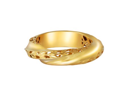 TOMEI Lusso Italia Entwined Filigree Leaf Ring, Yellow Gold 916 For Sale