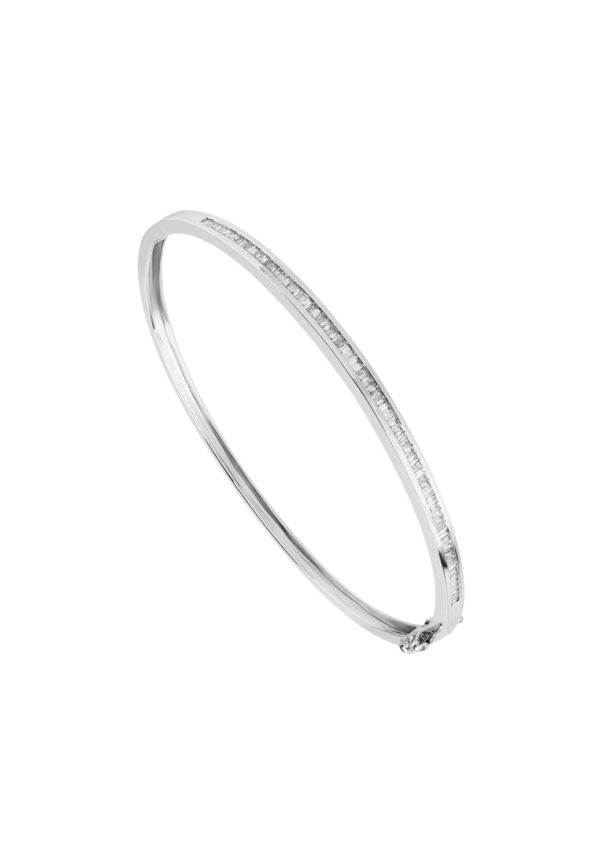 TOMEI Eternity Tapered Diamond Bangle, White Gold 750 Online now