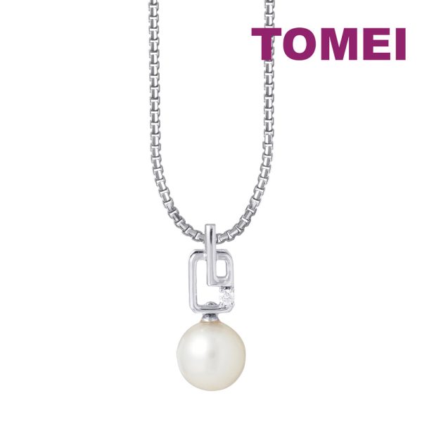 TOMEI Pearl-fection Pendant Set, White Gold 585 Online