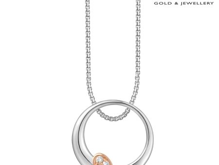 TOMEI Love Is Beautiful Collection Pendant Set, White+Rose Gold 585 Fashion