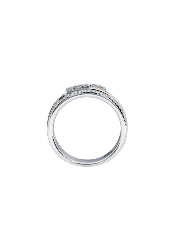 TOMEI Trio-Layered Diamond Ring, White+Rose Gold 750 Online Hot Sale