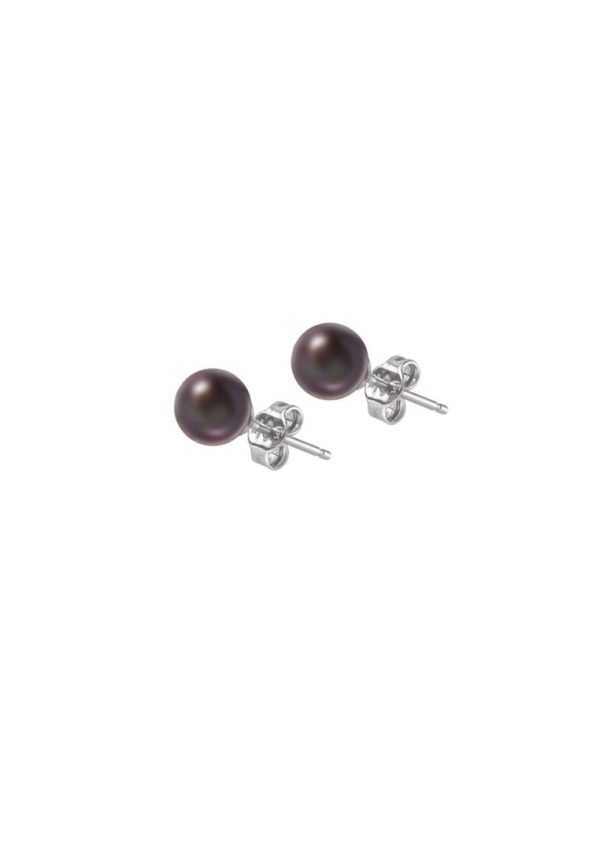 TOMEI Pearlfect Love Black Pearl Earrings, White Gold 585 Cheap