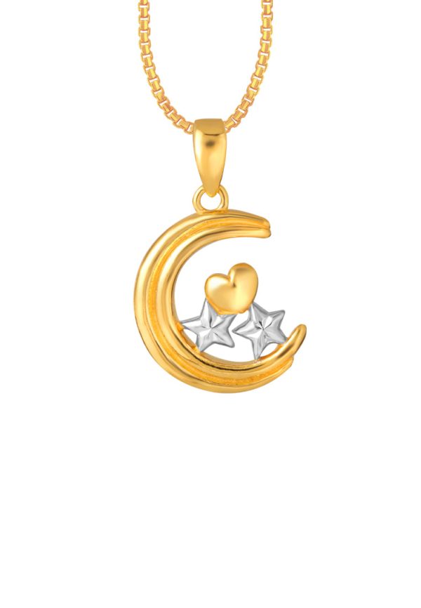 TOMEI Starry Moon Pendant, Yellow Gold 916 on Sale